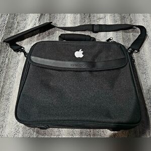 Kensington Laptop Bag White Apple Logo Embroidered Messenger Bag Black MAC